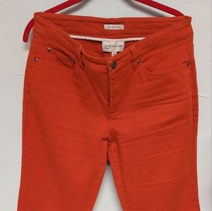 Orange denim jeans